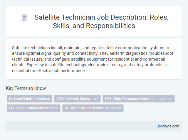 Satellite Technician Job Description: Roles, Skills, and Responsibilities