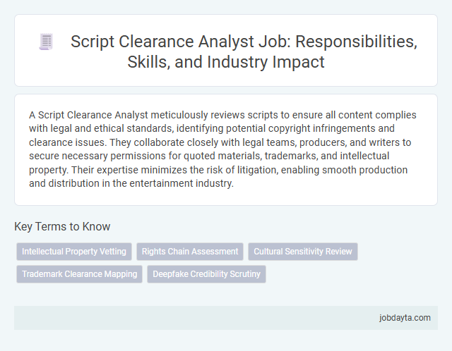 Script Clearance Analyst Job: Responsibilities, Skills, and Industry Impact