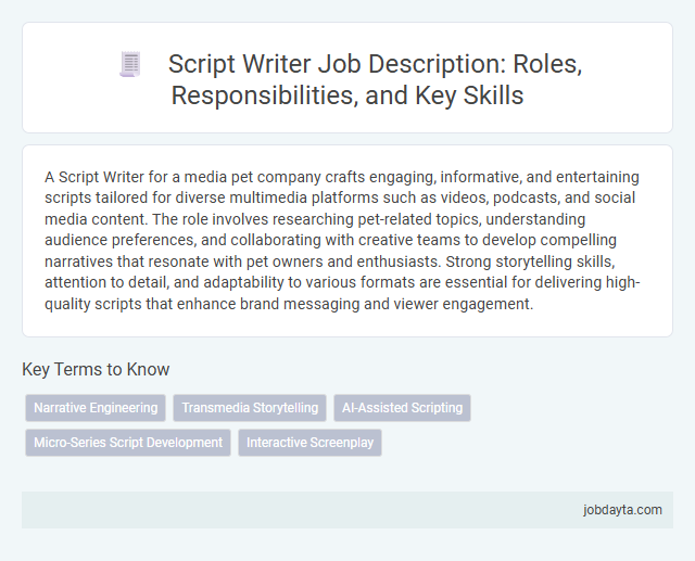 Script Writer Job Description: Roles, Responsibilities, and Key Skills