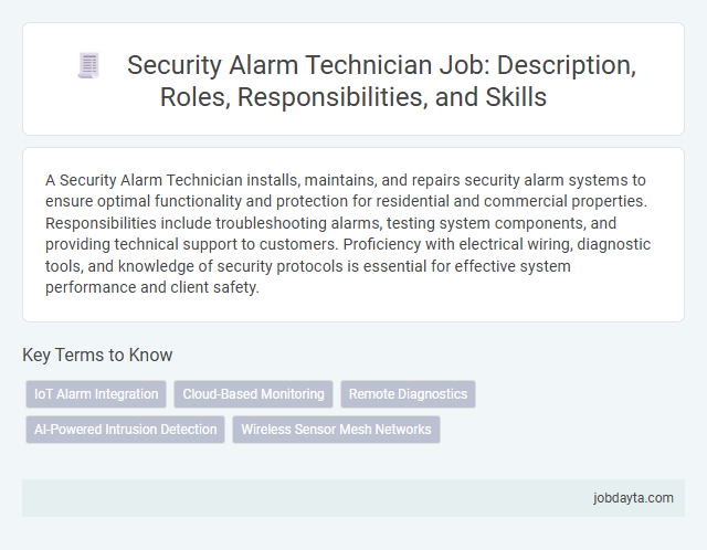 Security Alarm Technician Job: Description, Roles, Responsibilities, and Skills