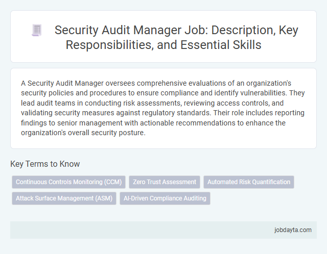 Security Audit Manager Job: Description, Key Responsibilities, and Essential Skills