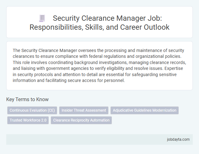 Security Clearance Manager Job: Responsibilities, Skills, and Career Outlook