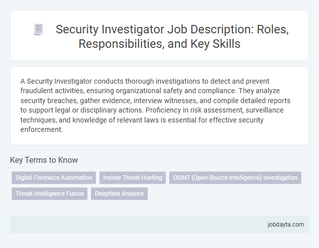 Security Investigator Job Description: Roles, Responsibilities, and Key Skills