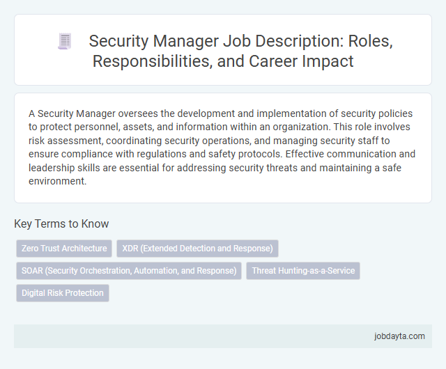 Security Manager Job Description: Roles, Responsibilities, and Career Impact