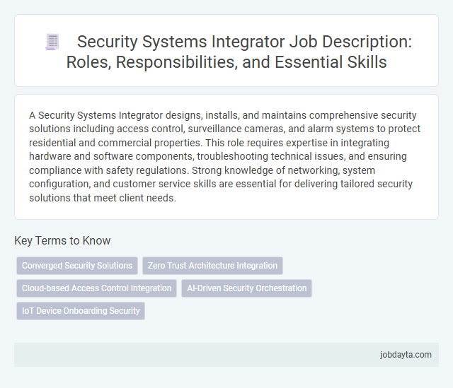 Security Systems Integrator Job Description: Roles, Responsibilities, and Essential Skills