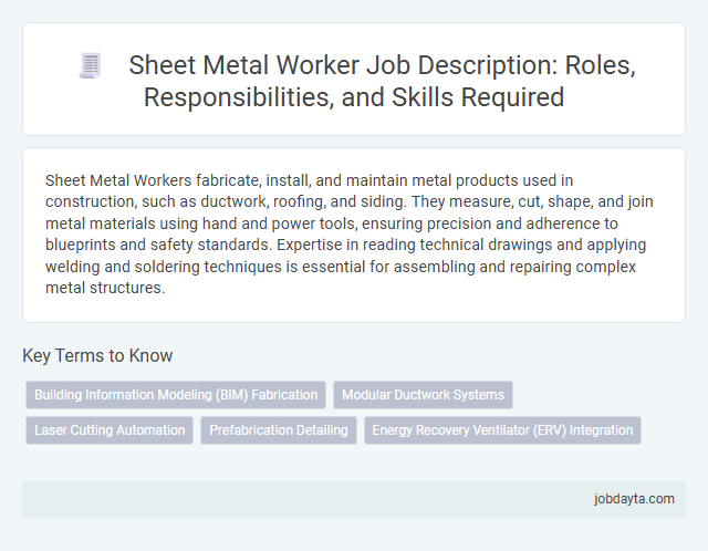 Sheet Metal Worker Job Description: Roles, Responsibilities, and Skills Required