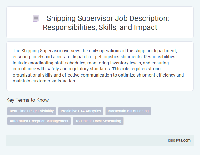Shipping Supervisor Job Description: Responsibilities, Skills, and Impact