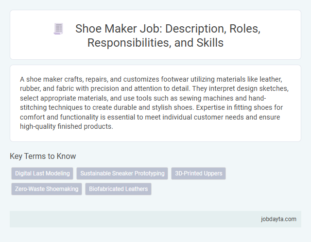 Shoe Maker Job: Description, Roles, Responsibilities, and Skills