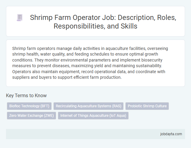 Shrimp Farm Operator Job: Description, Roles, Responsibilities, and Skills