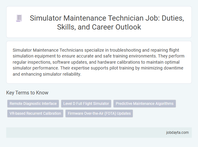 Simulator Maintenance Technician Job: Duties, Skills, and Career Outlook