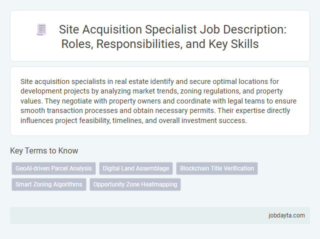 Site Acquisition Specialist Job Description: Roles, Responsibilities, and Key Skills