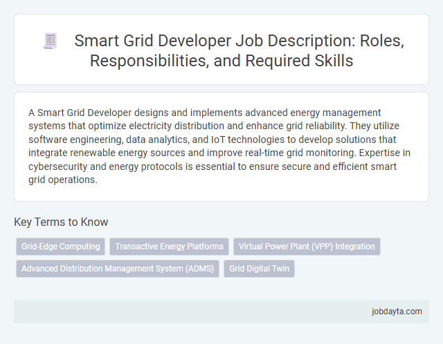 Smart Grid Developer Job Description: Roles, Responsibilities, and Required Skills