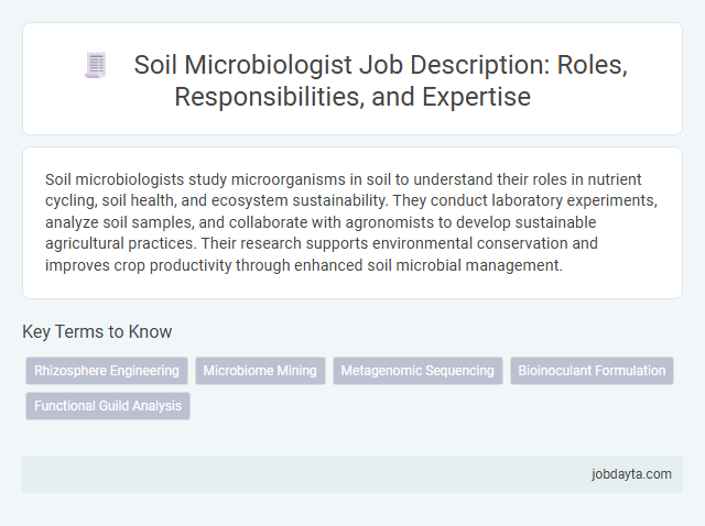 Soil Microbiologist Job Description: Roles, Responsibilities, and Expertise