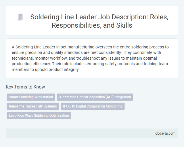 Soldering Line Leader Job Description: Roles, Responsibilities, and Skills