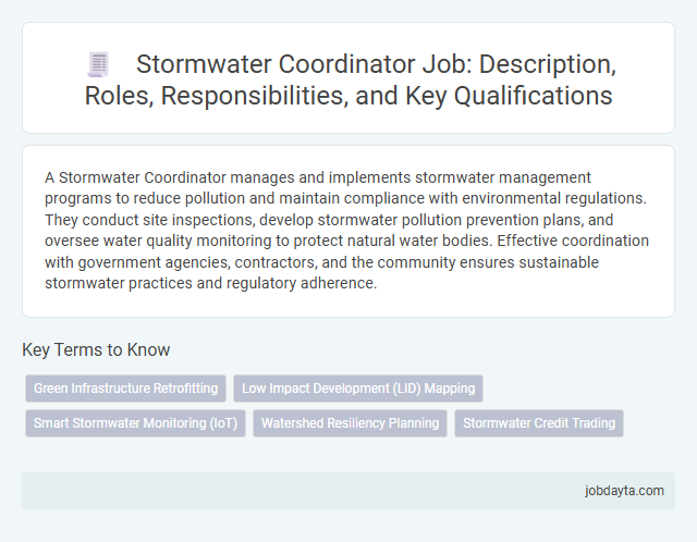 Stormwater Coordinator Job: Description, Roles, Responsibilities, and Key Qualifications
