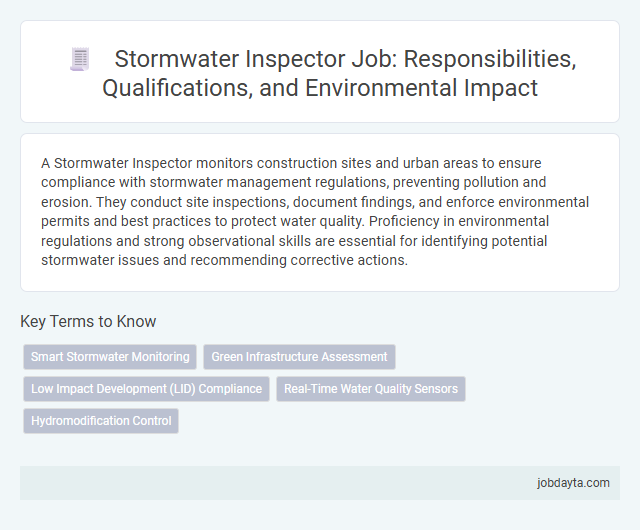 Stormwater Inspector Job: Responsibilities, Qualifications, and Environmental Impact