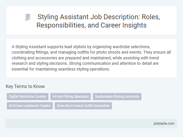 Styling Assistant Job Description: Roles, Responsibilities, and Career Insights