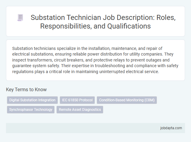 Substation Technician Job Description: Roles, Responsibilities, and Qualifications