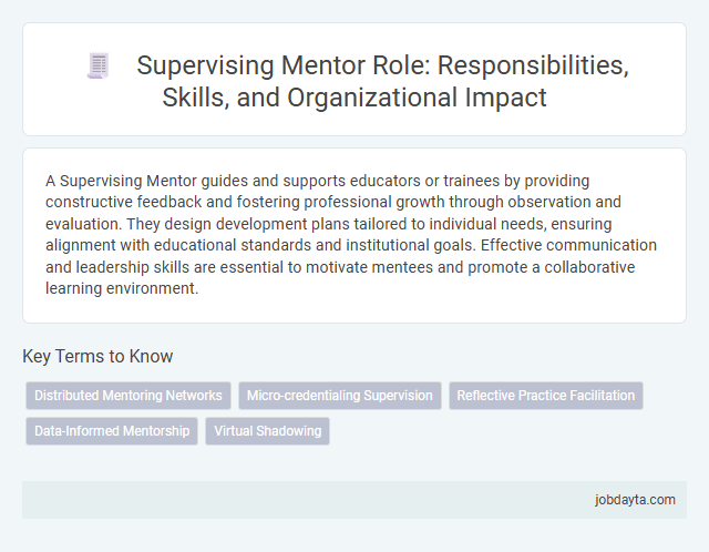 Supervising Mentor Role: Responsibilities, Skills, and Organizational Impact