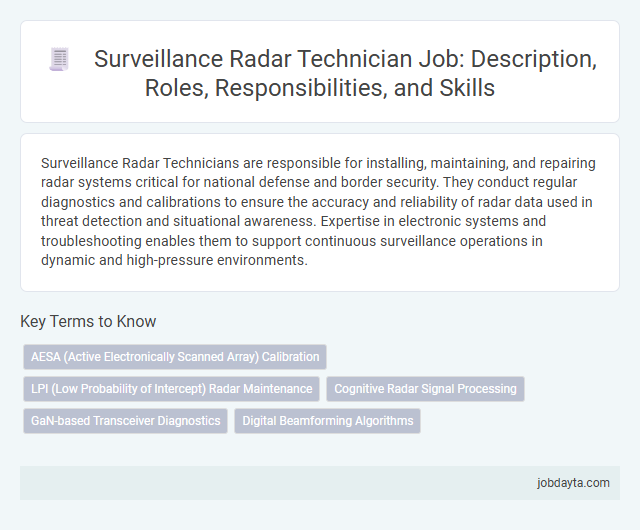Surveillance Radar Technician Job: Description, Roles, Responsibilities, and Skills