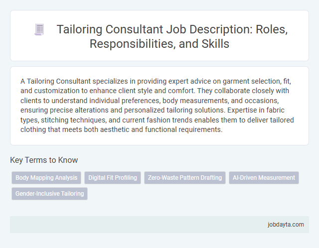 Tailoring Consultant Job Description: Roles, Responsibilities, and Skills