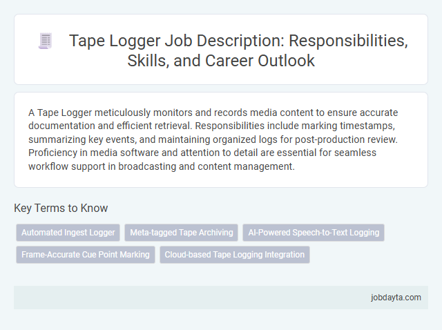 Tape Logger Job Description: Responsibilities, Skills, and Career Outlook