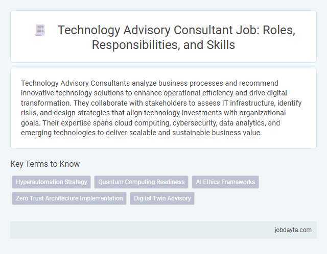 Technology Advisory Consultant Job: Roles, Responsibilities, and Skills