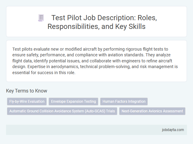 Test Pilot Job Description: Roles, Responsibilities, and Key Skills
