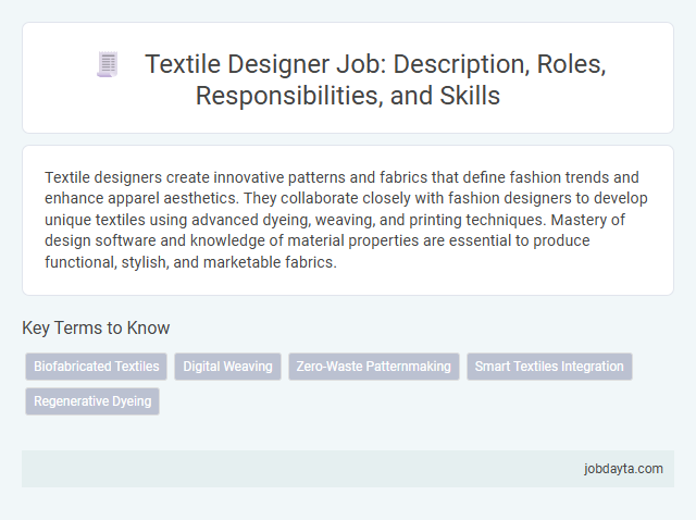 Textile Designer Job: Description, Roles, Responsibilities, and Skills
