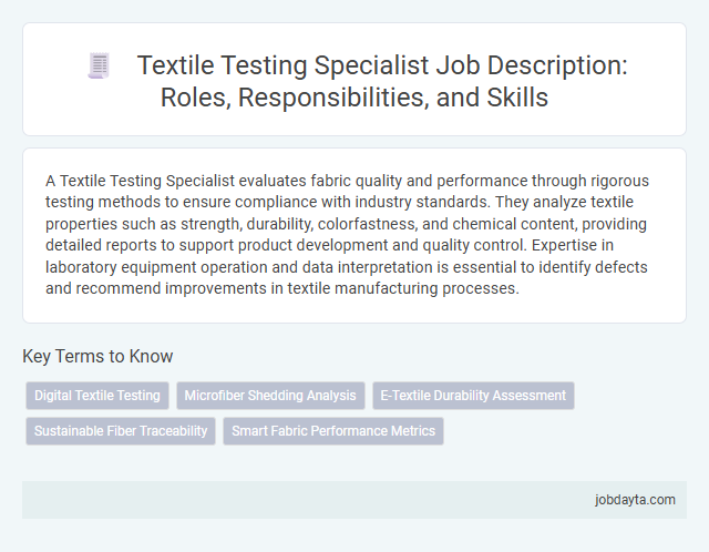 Textile Testing Specialist Job Description: Roles, Responsibilities, and Skills
