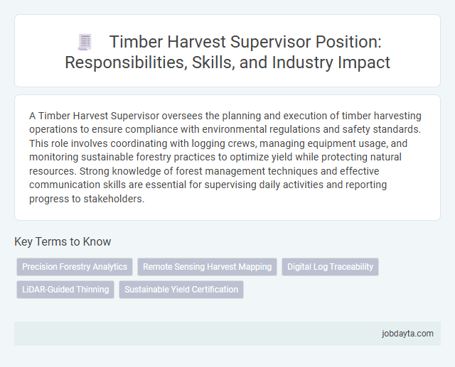 Timber Harvest Supervisor Position: Responsibilities, Skills, and Industry Impact