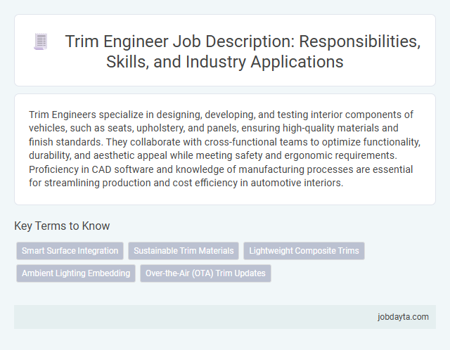 Trim Engineer Job Description: Responsibilities, Skills, and Industry Applications