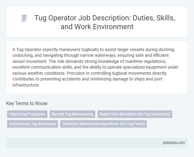 Tug Operator Job Description: Duties, Skills, and Work Environment