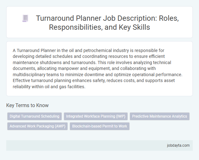 Turnaround Planner Job Description: Roles, Responsibilities, and Key Skills
