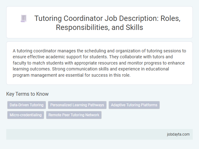 Tutoring Coordinator Job Description: Roles, Responsibilities, and Skills