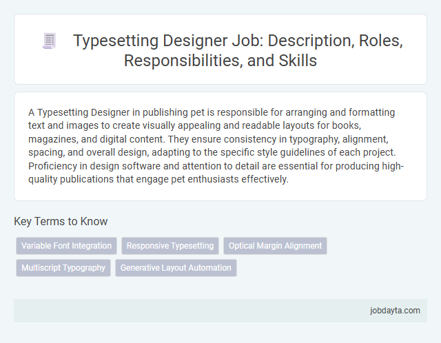 Typesetting Designer Job: Description, Roles, Responsibilities, and Skills