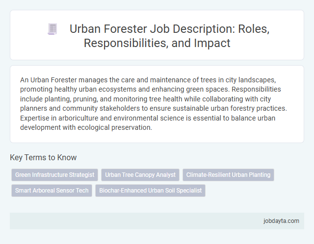 Urban Forester Job Description: Roles, Responsibilities, and Impact