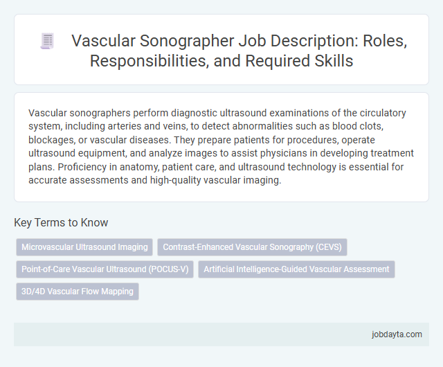 Vascular Sonographer Job Description: Roles, Responsibilities, and Required Skills