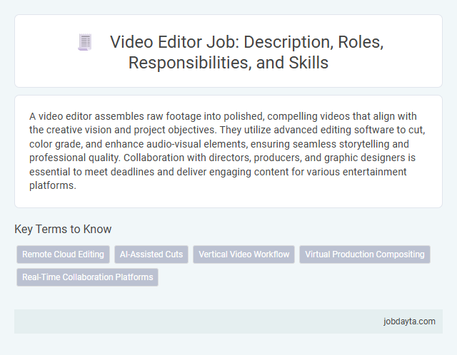 Video Editor Job: Description, Roles, Responsibilities, and Skills