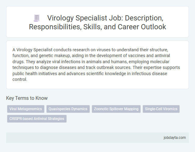 Virology Specialist Job: Description, Responsibilities, Skills, and Career Outlook