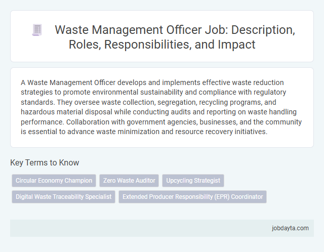 Waste Management Officer Job: Description, Roles, Responsibilities, and Impact