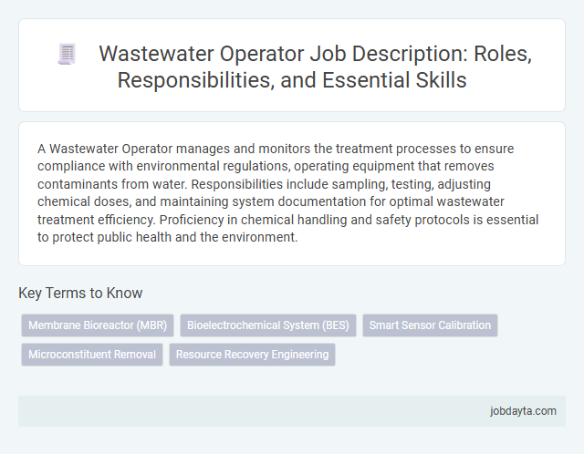 Wastewater Operator Job Description: Roles, Responsibilities, and Essential Skills