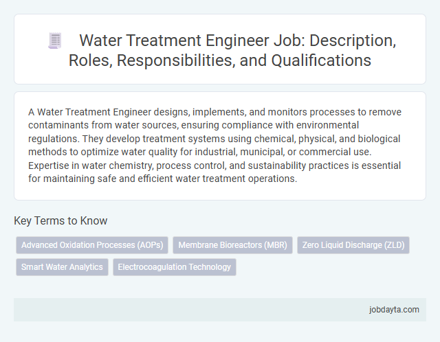 Water Treatment Engineer Job: Description, Roles, Responsibilities, and Qualifications