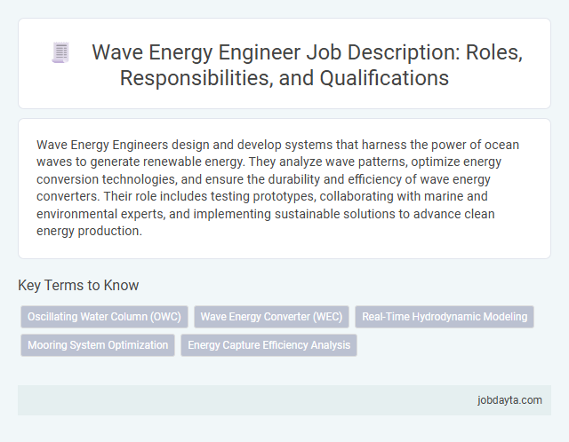 Wave Energy Engineer Job Description: Roles, Responsibilities, and Qualifications