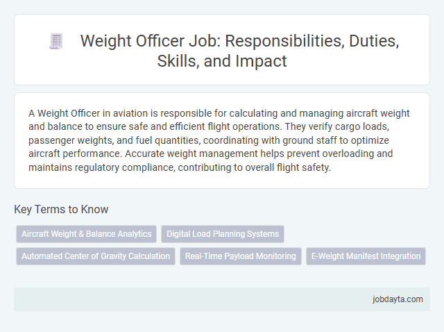 Weight Officer Job: Responsibilities, Duties, Skills, and Impact