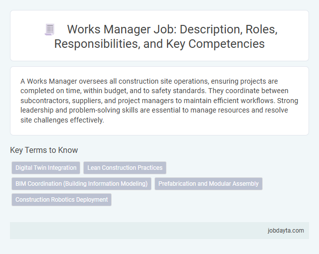 Works Manager Job: Description, Roles, Responsibilities, and Key Competencies