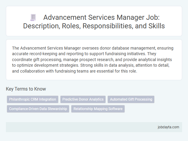 Advancement Services Manager Job: Description, Roles, Responsibilities, and Skills