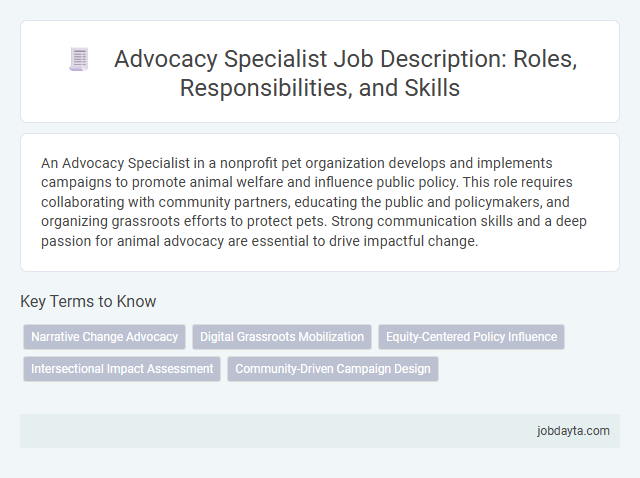 Advocacy Specialist Job Description: Roles, Responsibilities, and Skills