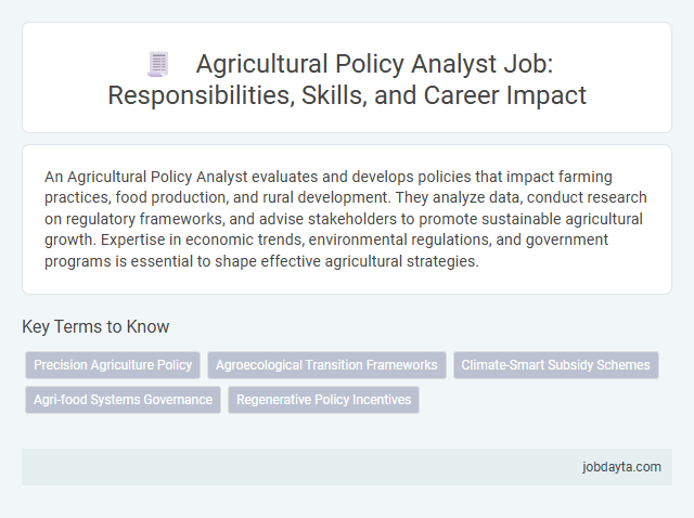 Agricultural Policy Analyst Job: Responsibilities, Skills, and Career Impact