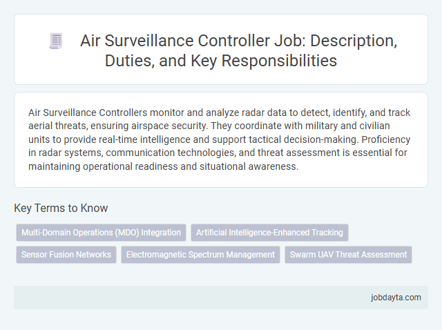 Air Surveillance Controller Job: Description, Duties, and Key Responsibilities